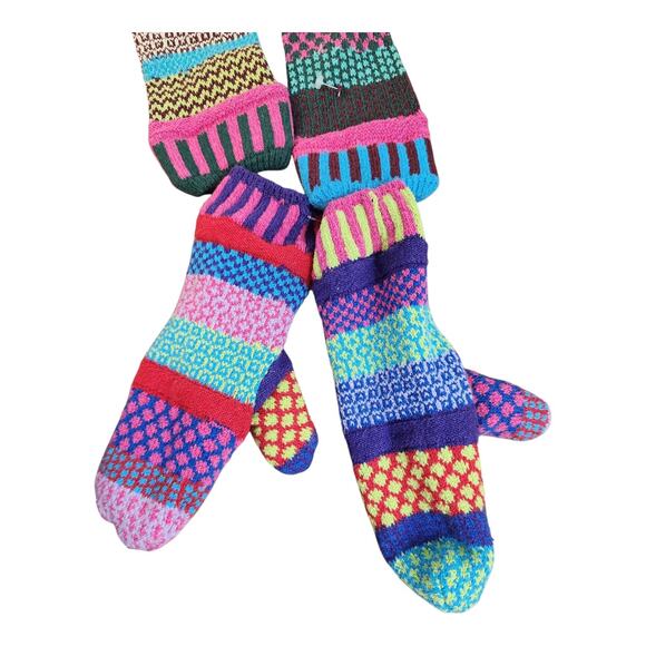 Solemate Socks scarf and lined mitten set multi-color recycled made in USA - Picture 6 of 10